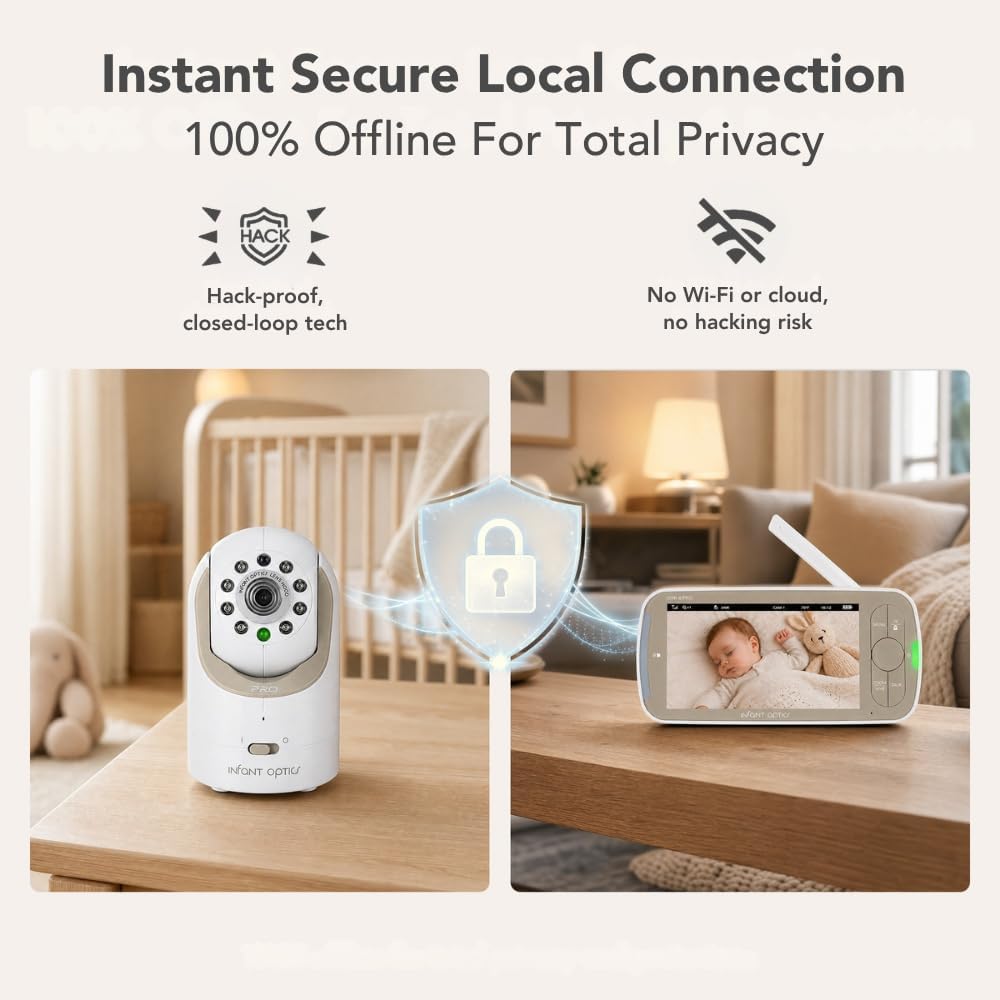 Video baby monitor set with color display and pan-tilt camera — view 5