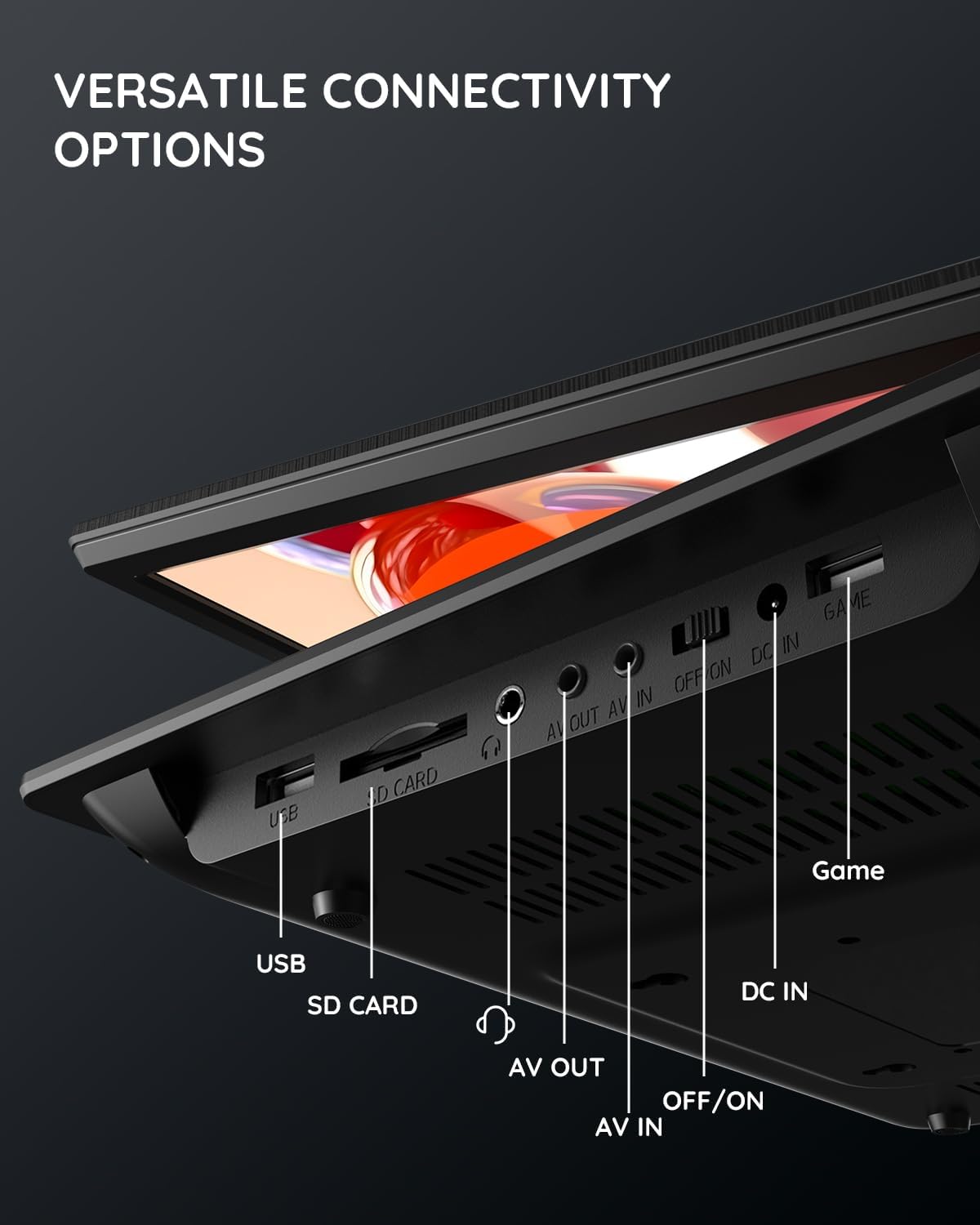 15.7-inch Portable DVD Player with 14.1-inch HD Screen and 6-Hour Battery product feature 5