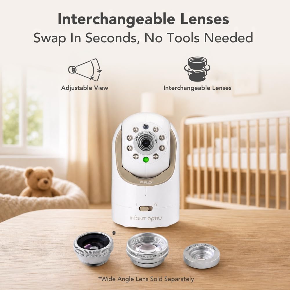 Video baby monitor set with color display and pan-tilt camera — view 3