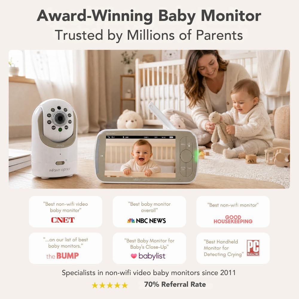 Video baby monitor set with color display and pan-tilt camera — view 7