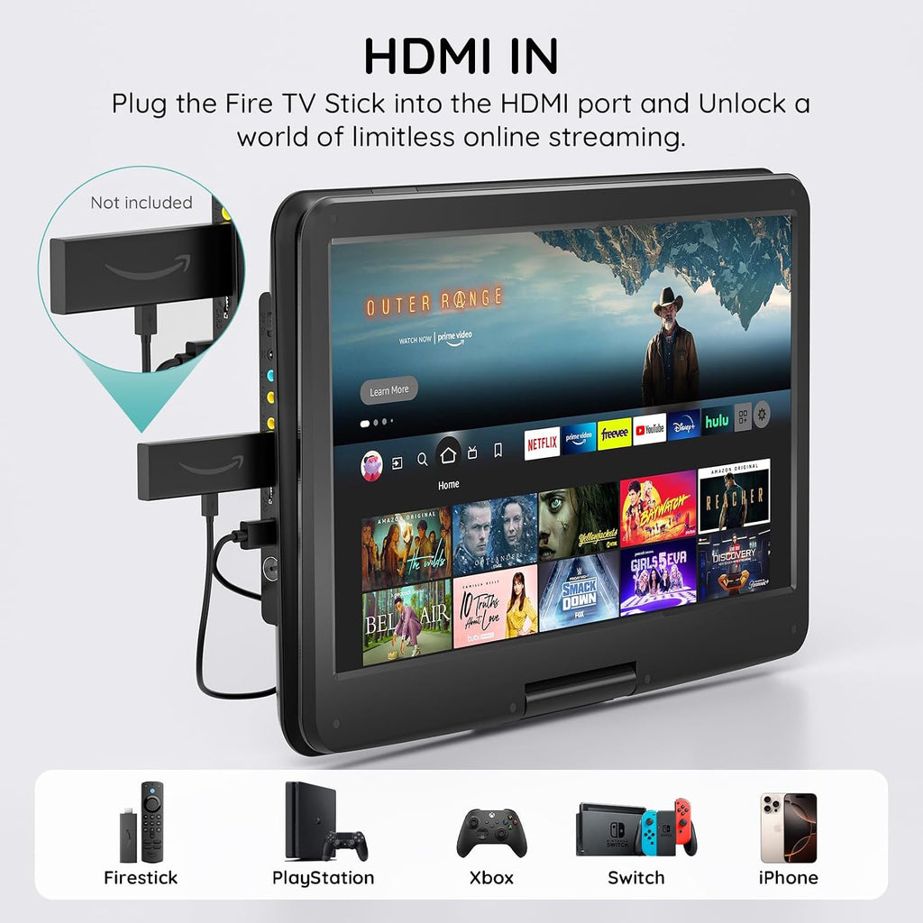 15.6-inch Portable DVD Player with ATSC TV & FM Radio product feature 4