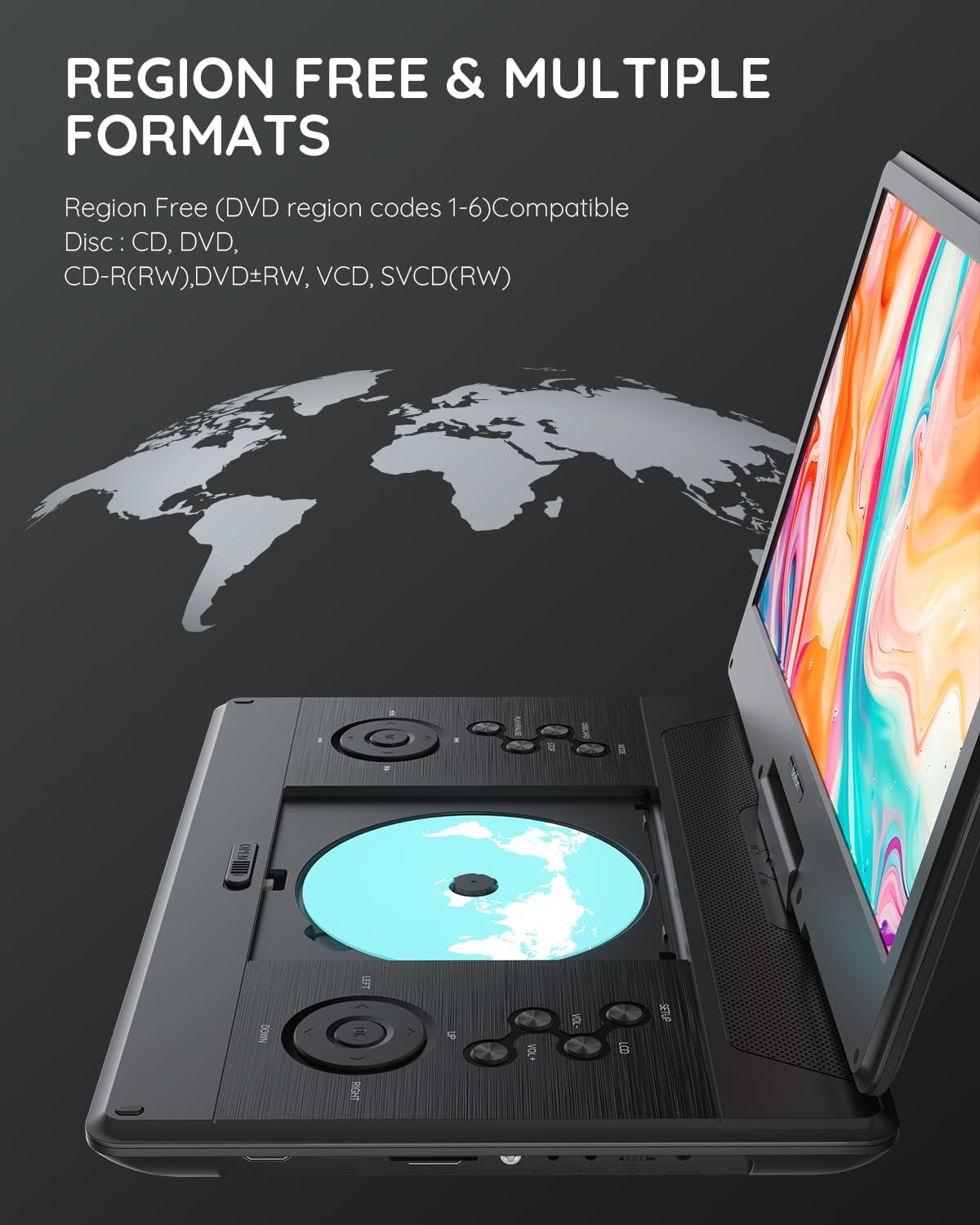 15.7-inch Portable DVD Player with 14.1-inch HD Screen and HDMI Input product feature 4