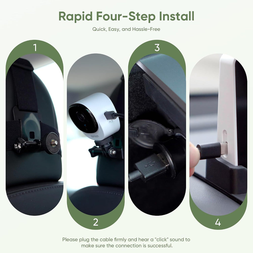 Rotating baby car mirror camera and rear-facing back seat monitor — view 7