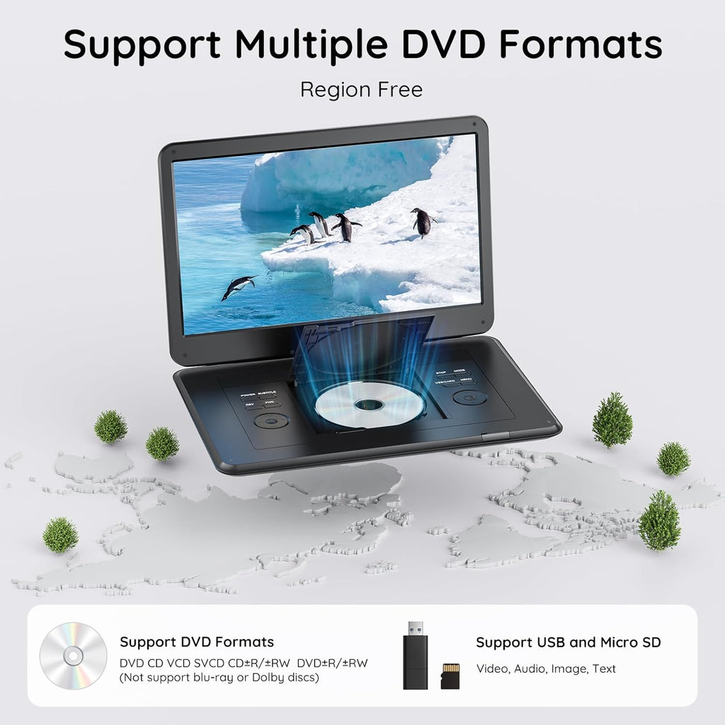 15.6-inch Portable DVD Player with ATSC TV & FM Radio product feature 2