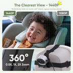 Rotating baby car mirror camera and rear-facing back seat monitor — view 2