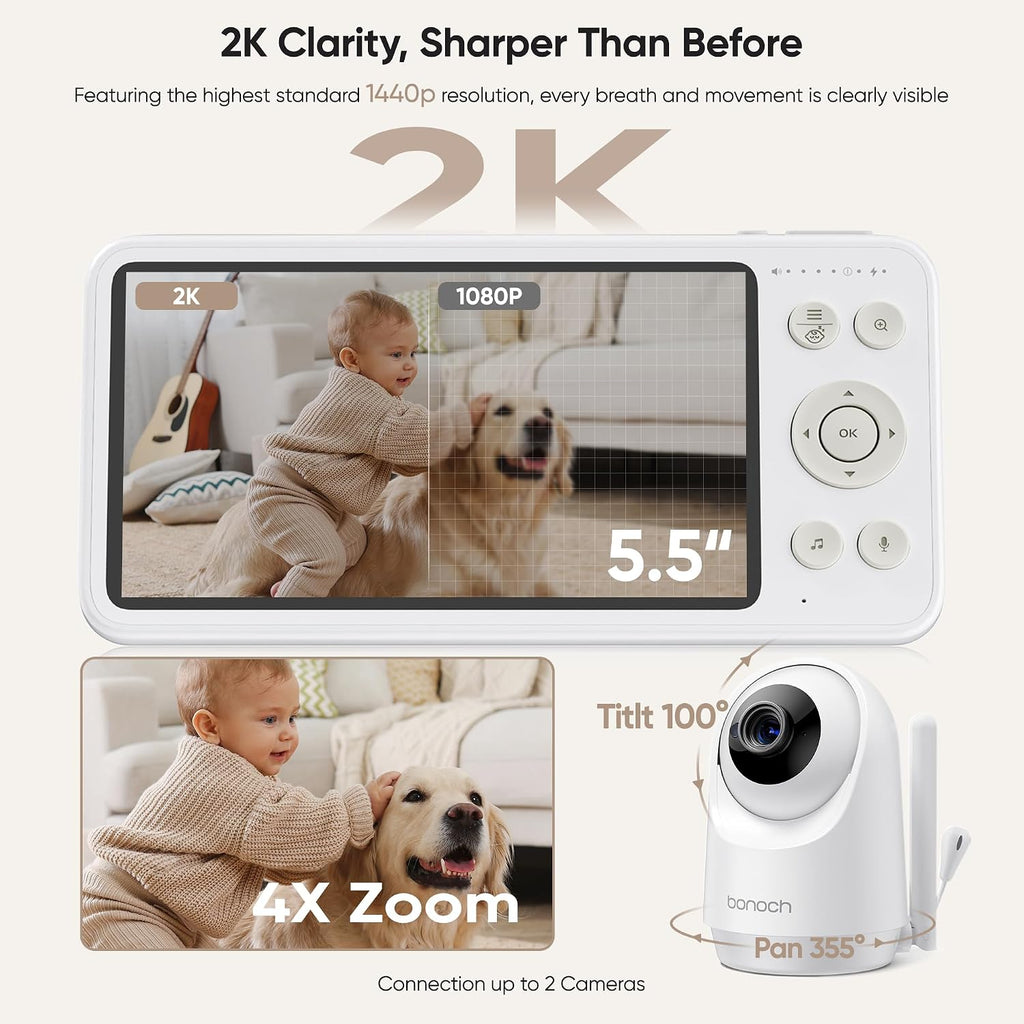 Video baby monitor with camera and two-way audio — view 2