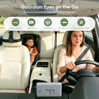 Rotating baby car mirror camera and rear-facing back seat monitor — view 1