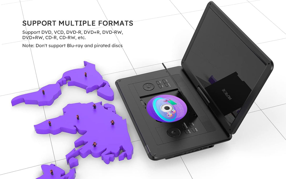 BOIFUN large black portable DVD player product image 4