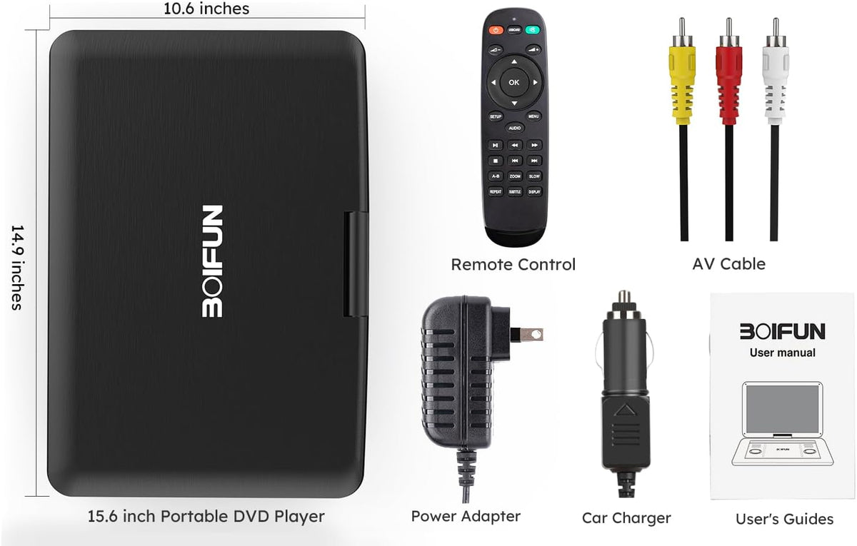 BOIFUN large black portable DVD player product image 9