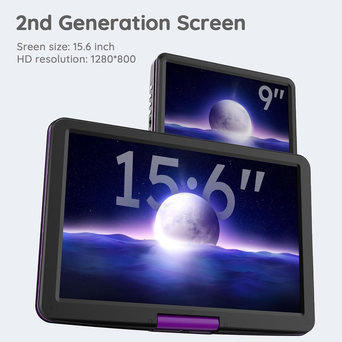BOIFUN large purple portable DVD player product image 2